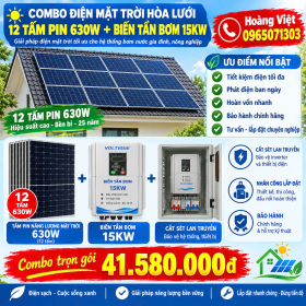 Combo - Biến Tần 15kw - 12 Tấm Pin 630W