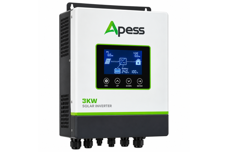 Biến Tần APESS 3kW – Inverter Điện Mặt Trời Hỗ Trợ Pin Lưu Trữ 24V